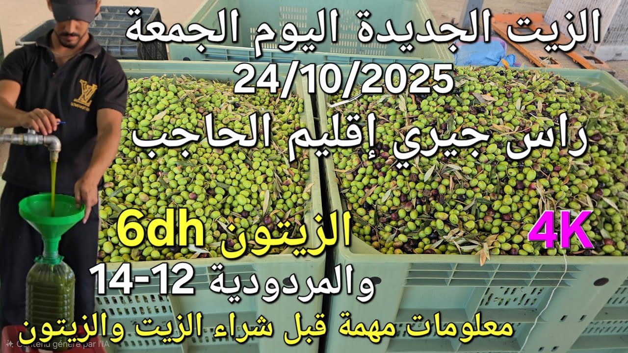 أثمنة الزيتون والزيت الجديدة اليوم الجمعة 24/10/2025
