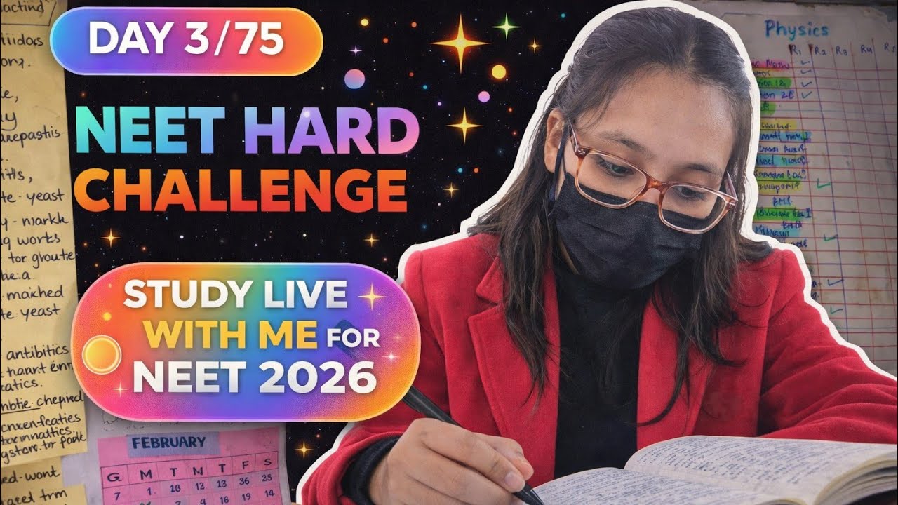 Day 3/75 NEET HARD CHALLENGE ‼️📚🌷 study live with me 🔥 JEE/NEET/BOARDS