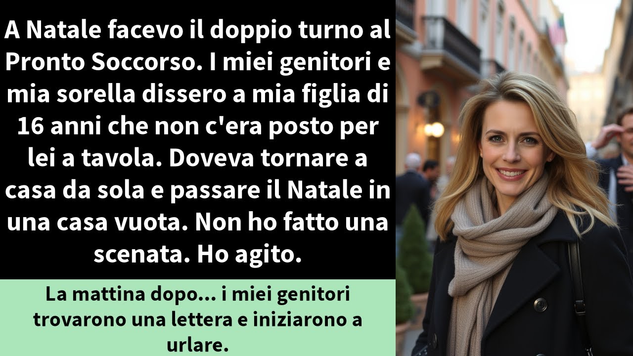 A Natale facevo il doppio turno al Pronto Soccorso. I miei genitori e mia sorella dissero a mia