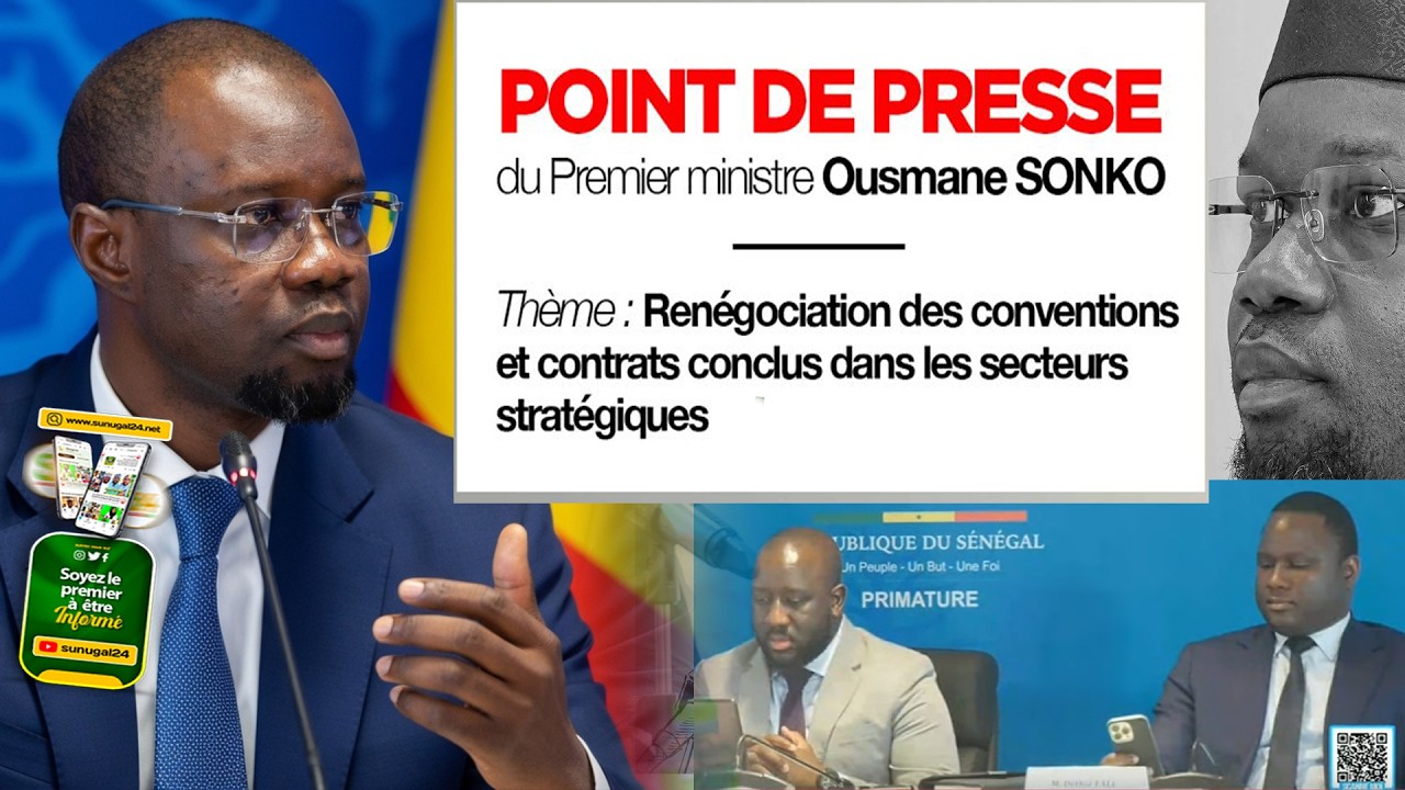 🛑 Suivez le Point de Presse de Sonko sur laRenégociation de Contrats...