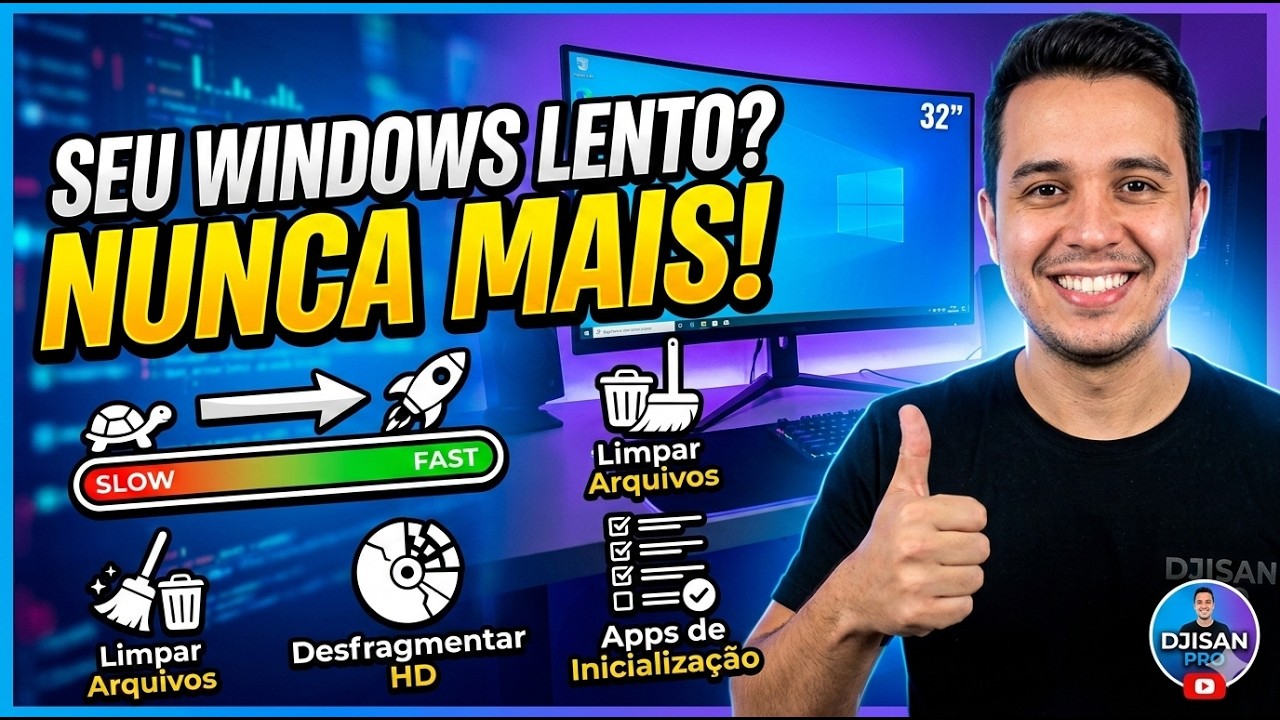 ⚡ WINDOWS 10/11  MORTO? Ressuscite ELE AGORA: Desfrag + Limpeza + Inicialização ZERO!
