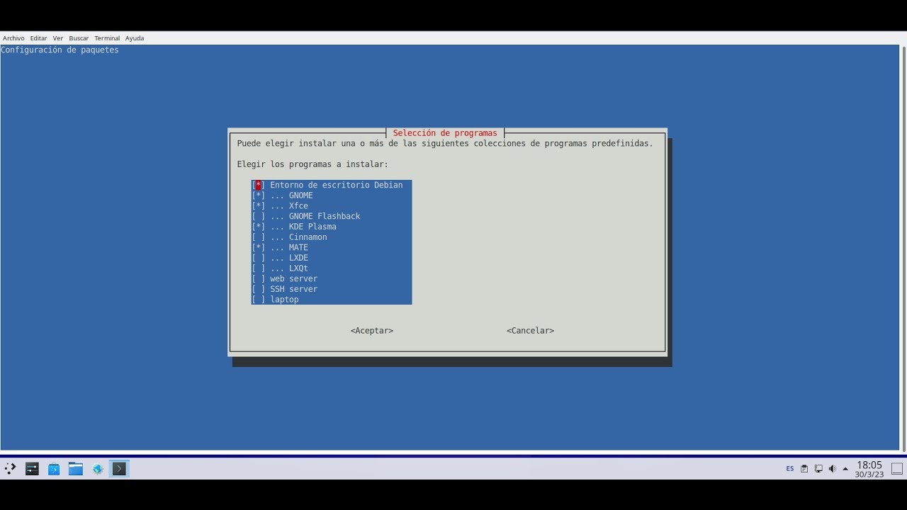 Instalando escritorios gr&aacute;ficos en Ubuntu Server usando TASKSEL