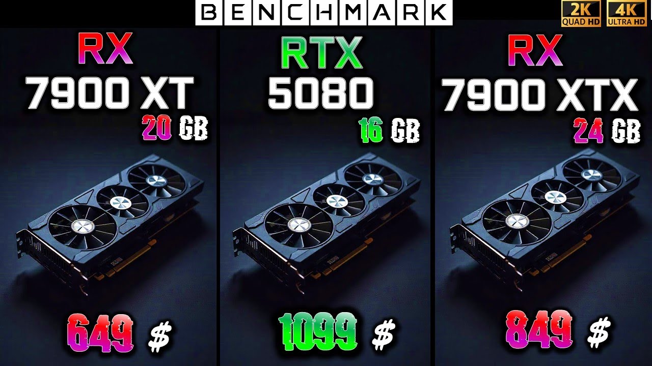 RTX 5080 16GB vs RX 7900 XT 20GB vs RX 7900 XTX 24GB / Test / 1440p - 2160p 4K / in 8 Games