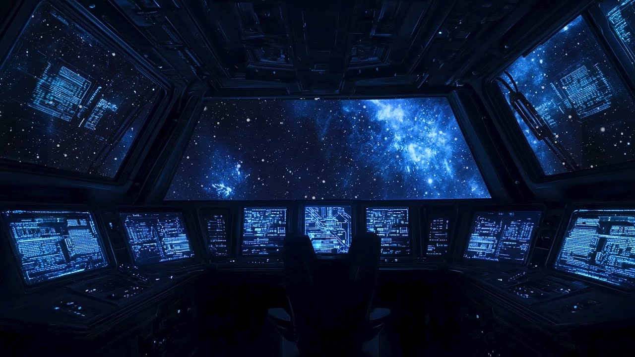 Deep Brown Noise | Spaceship Ambience 4K | Starship & Galaxy Ambience | White Noise Sleep