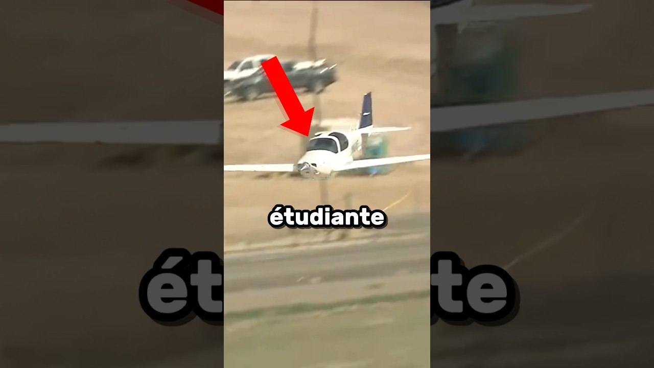 Cette pilote &eacute;tudiant atterrie sans roue #avion #aviation #atterrissage #&eacute;tudiante #pilote #atc