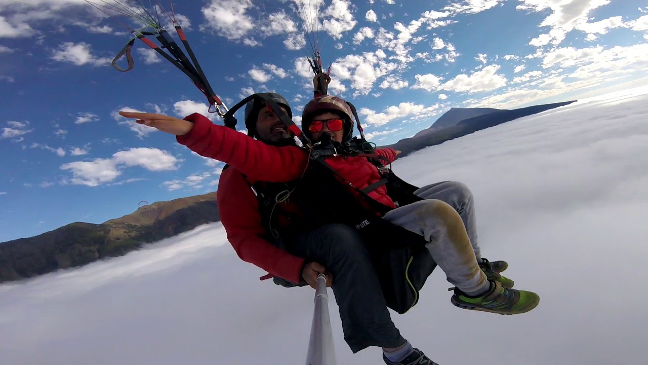 paragliding off a volcano in Tenerife