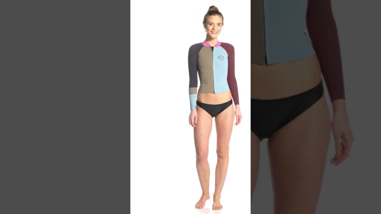 Billabong Girls' 1MM Peeky Front Zip Wetsuit Jacket | SwimOutlet.com