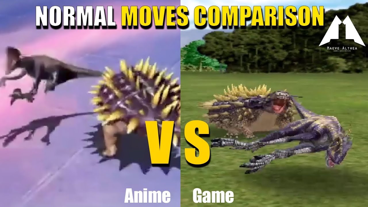 Dinosaur King Comparison (Game VS Anime) Normal Moves 恐竜キング