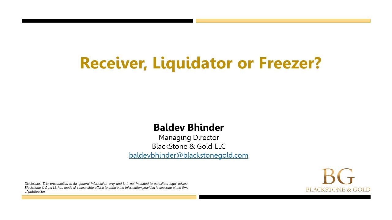 BG Webinar: Dishonesty, Dissipation & Deception – Liquidation, Receivership Or Freezer?