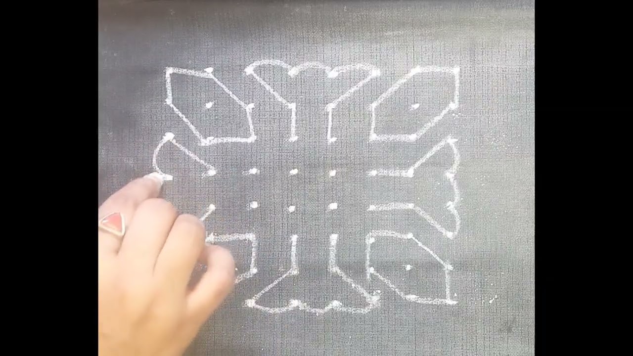 Easy 8×8 dots kolam | 8 dots sikkukolam | 