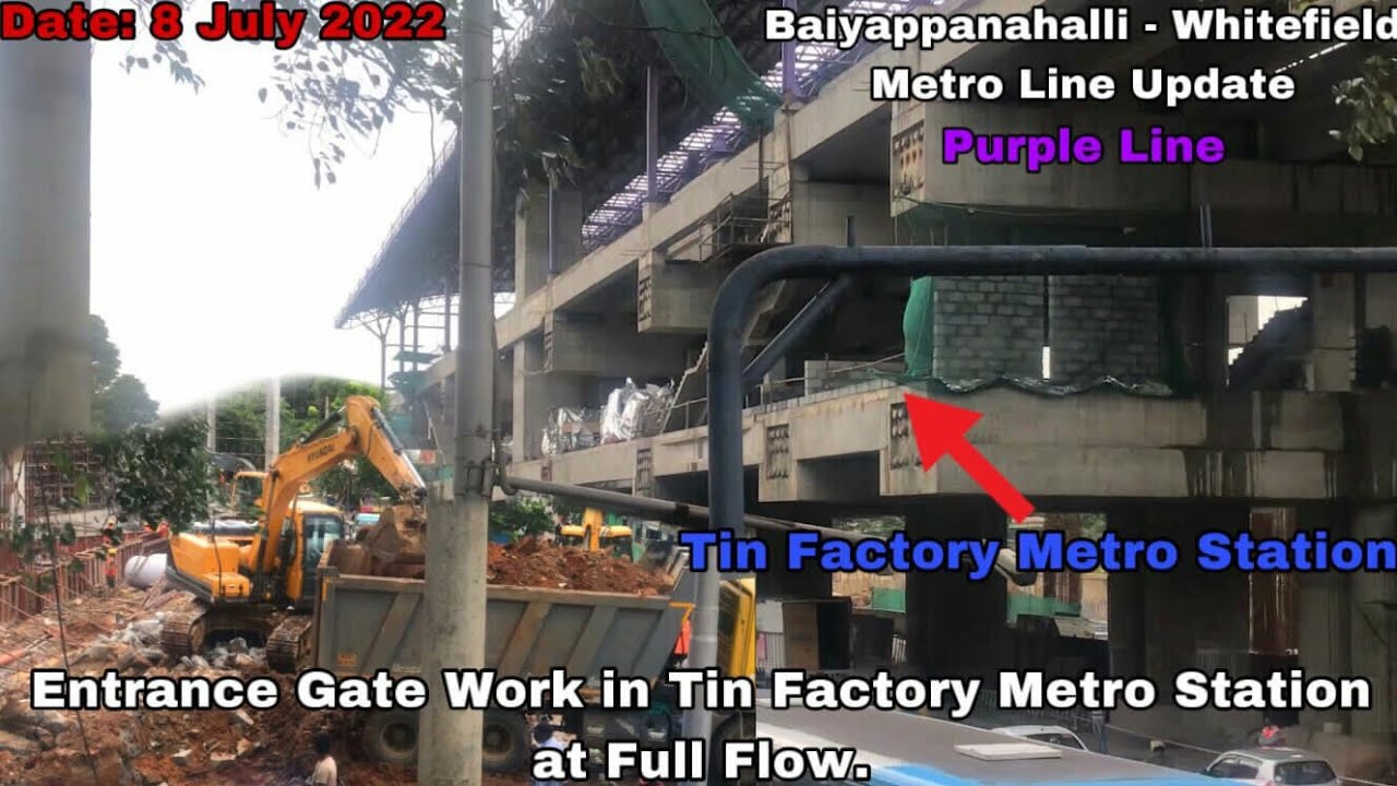 Tin Factory Metro Station Entrance Work in Full Flow || Purple Line || Bangalore Metro Update.