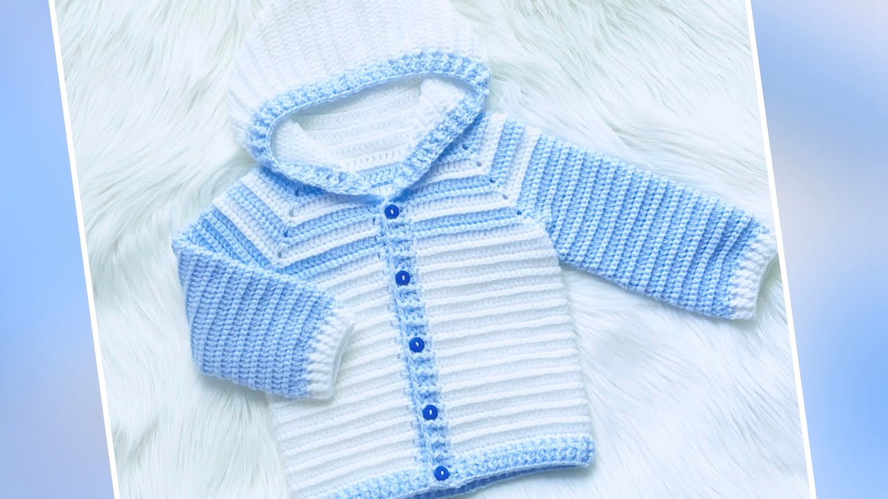 Crochet cardigan sweater, hoodie or coat SUPER EASY PATTERN FOR BABY BOYS AND GIRLS James design