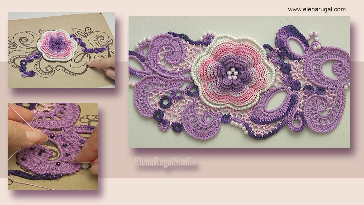 Step by Step Crochet Beautiful Irish Lace Composition  Part 1 of 2