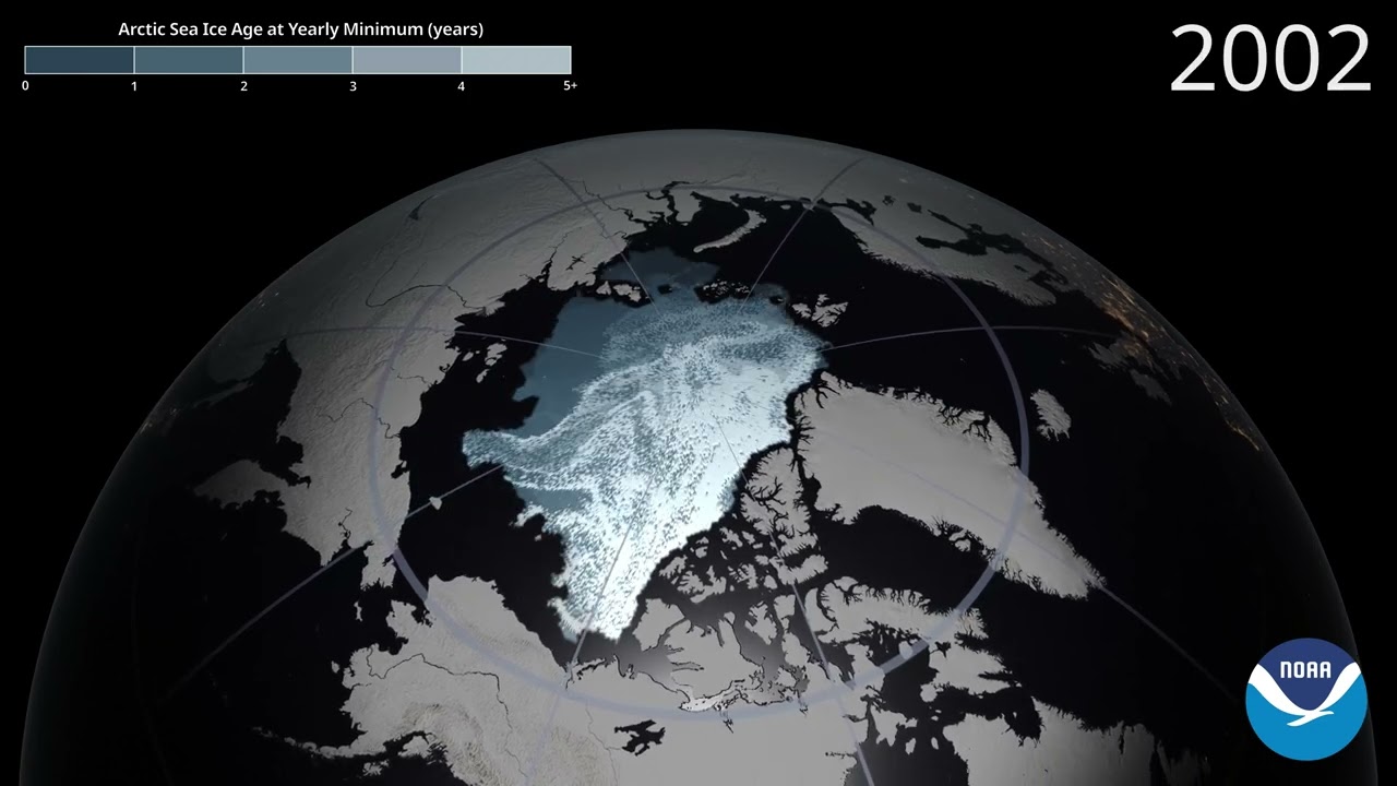 Arctic Sea Ice Age at Yearly Minimum (Years 1984-2021)