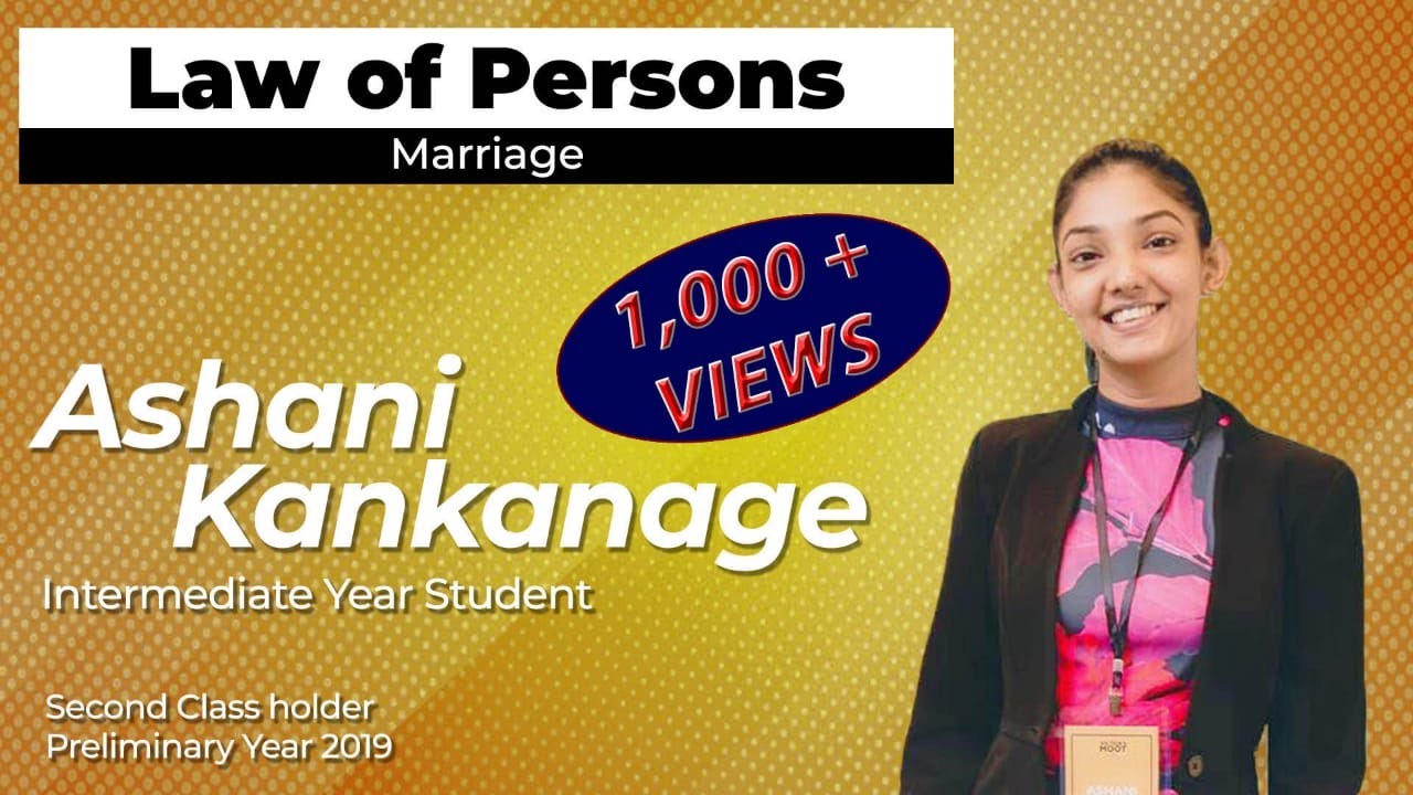 Law of Persons - Marriage (English) | Ashani Kankanage | ProStudies