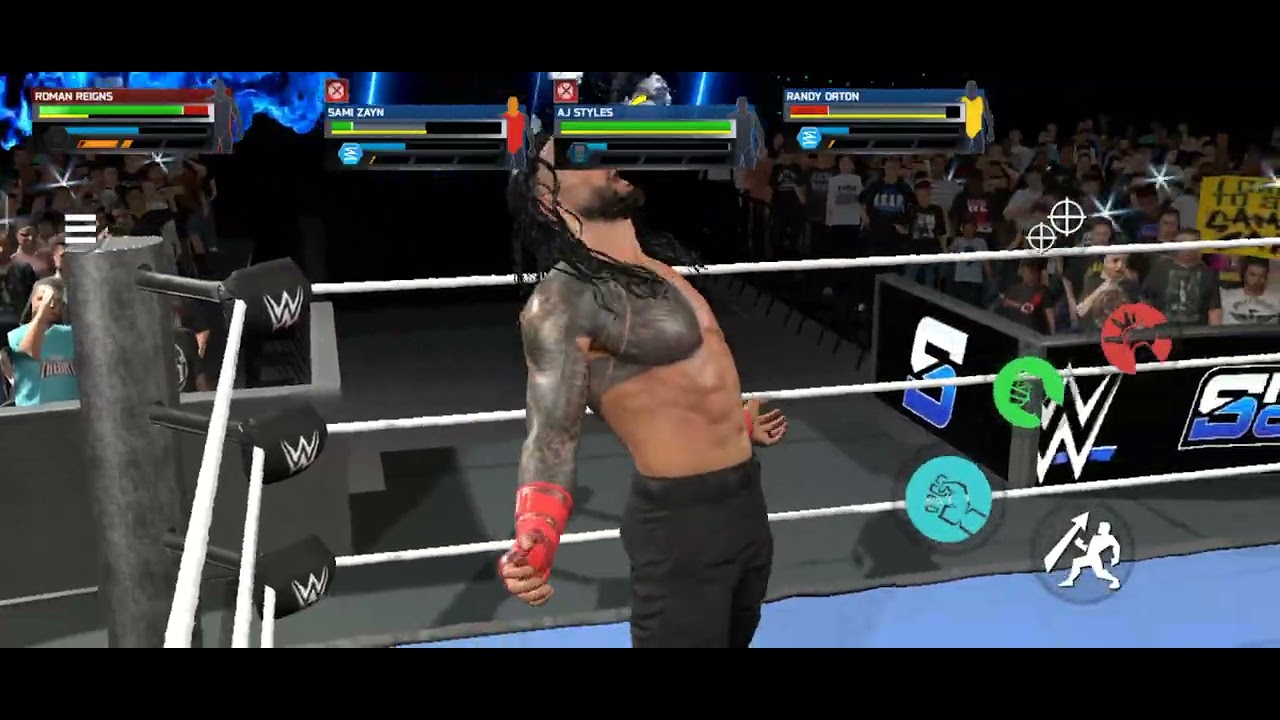 Roman Reigns VS AJ Styles & Sami Zayn & Randy Orton Handicap 1 On 3 match WWE 2K25 Netflix Edition 