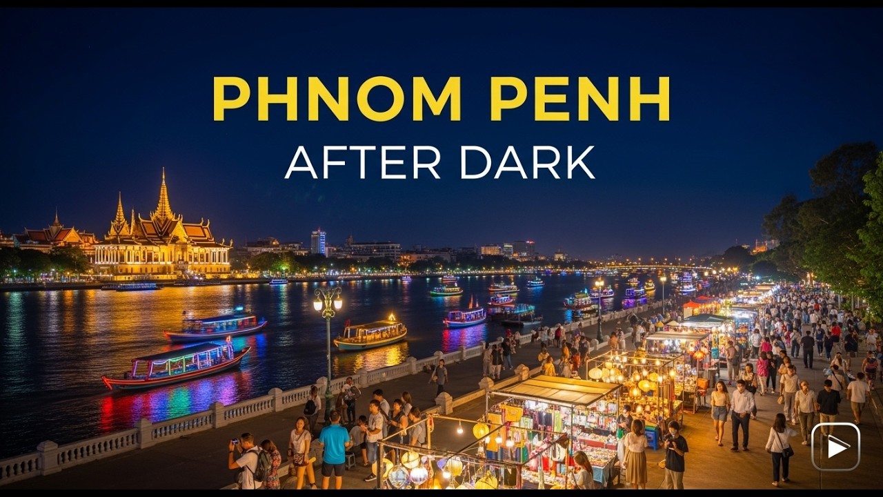 Phnom Penh After Dark 4K | City Lights, Street Food & Night Life
