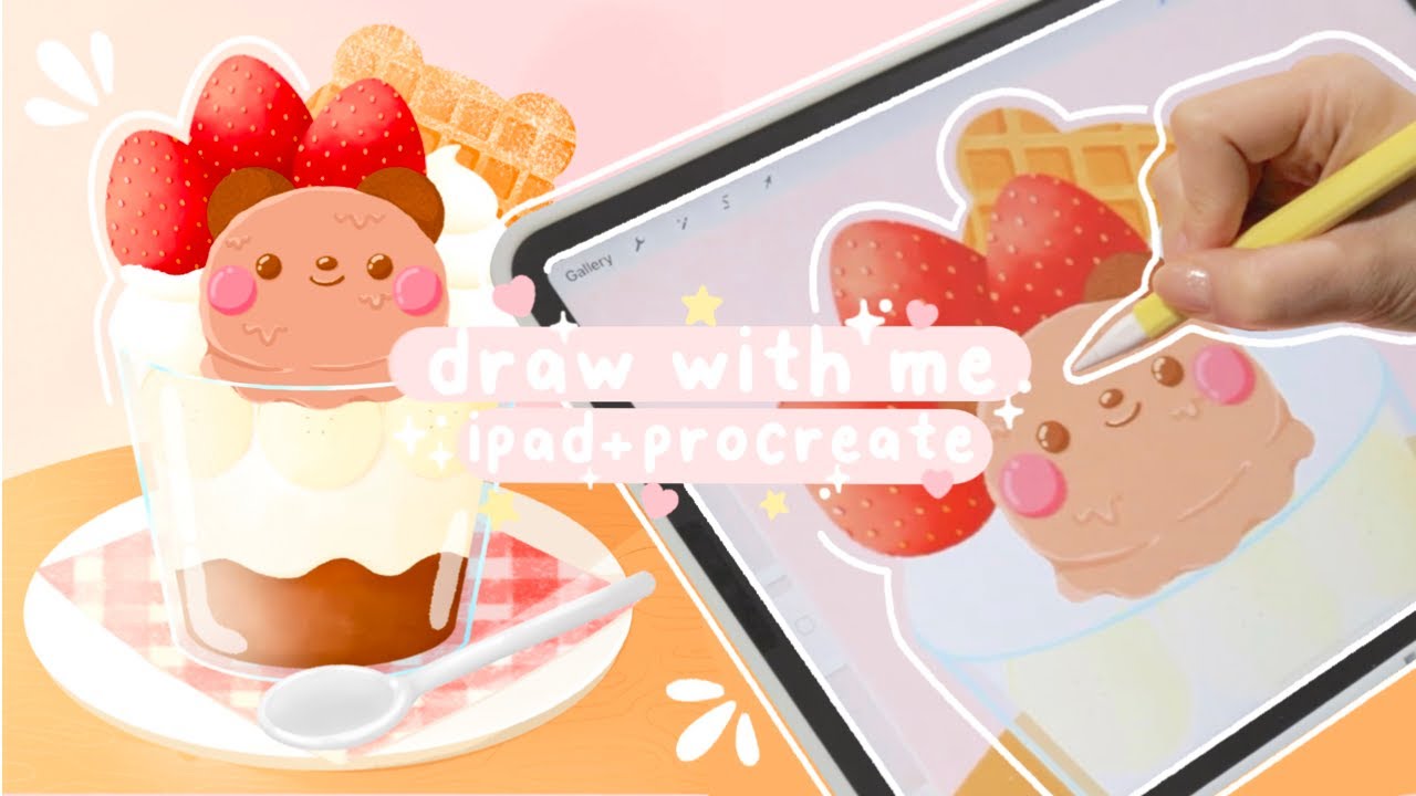 ✨draw with me! ✨ cute food drawing on procreate & ipad asmr🎨