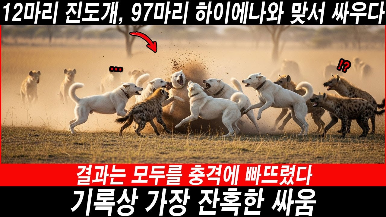 [해외감동사연] 12마리 진도개 대 97마리 하이에나: 기록상 가장 잔혹한 싸움 #해외반응 #외국반응 #외국인반응 #해외사연 #해외감동사연 #실화기반 #진돗개