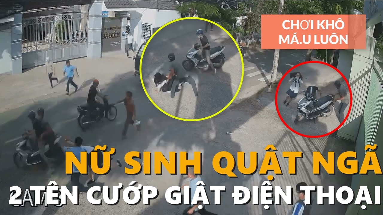 BỊ GIẬT ĐIỆN THOẠI, NỮ SINH 1 MÌNH QUẬT NGÃ 2 TÊN CƯỚP NGAY TRƯỚC CỔNG TRƯỜNG | GÓC CẢNH GIÁC TV