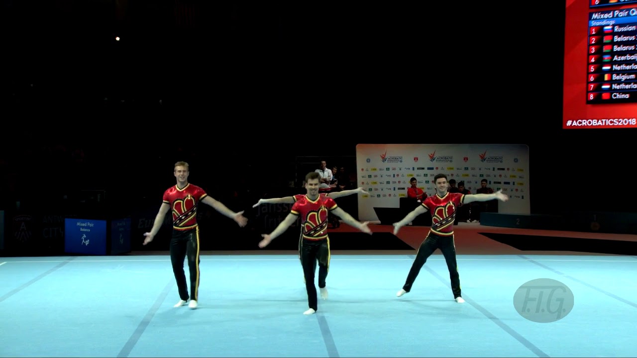 Belgium (BEL) - 2018 Acrobatic Worlds, Antwerpen (BEL) - Dynamic  Men's Group