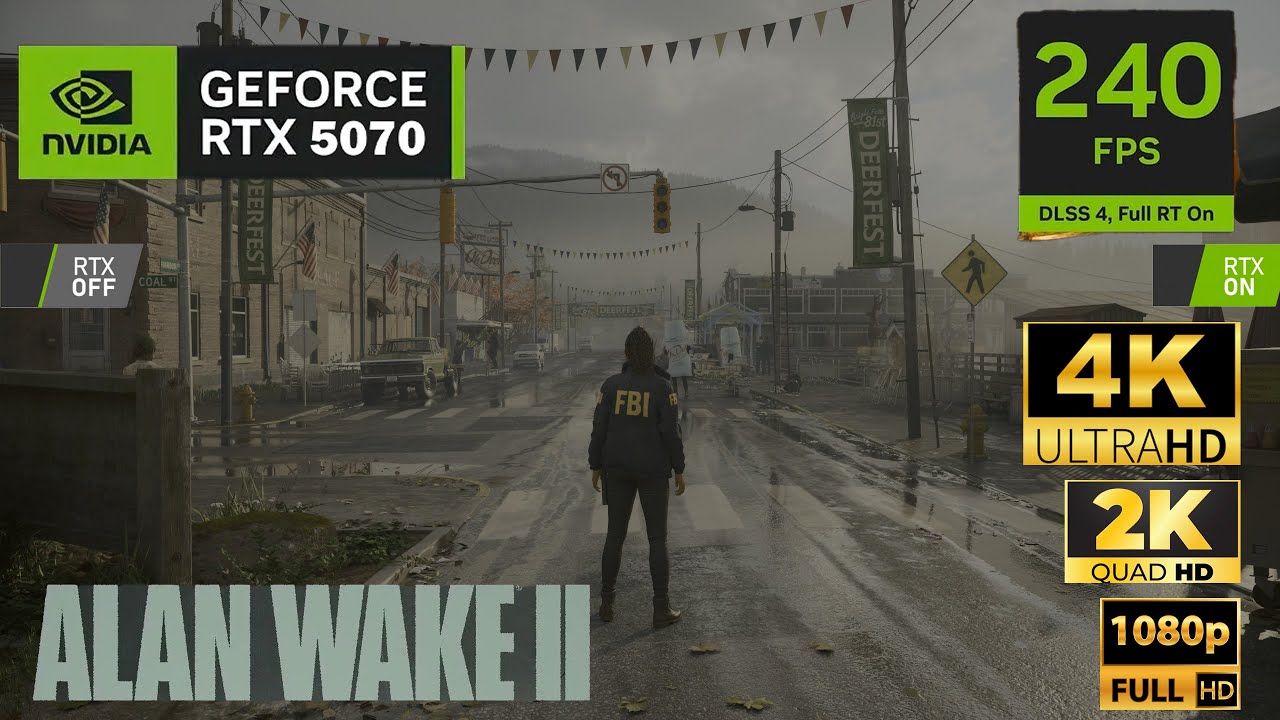 RTX 5070 en Alan Wake 2 - con graficos Ultra - DLSS 4 y Ray Tracing