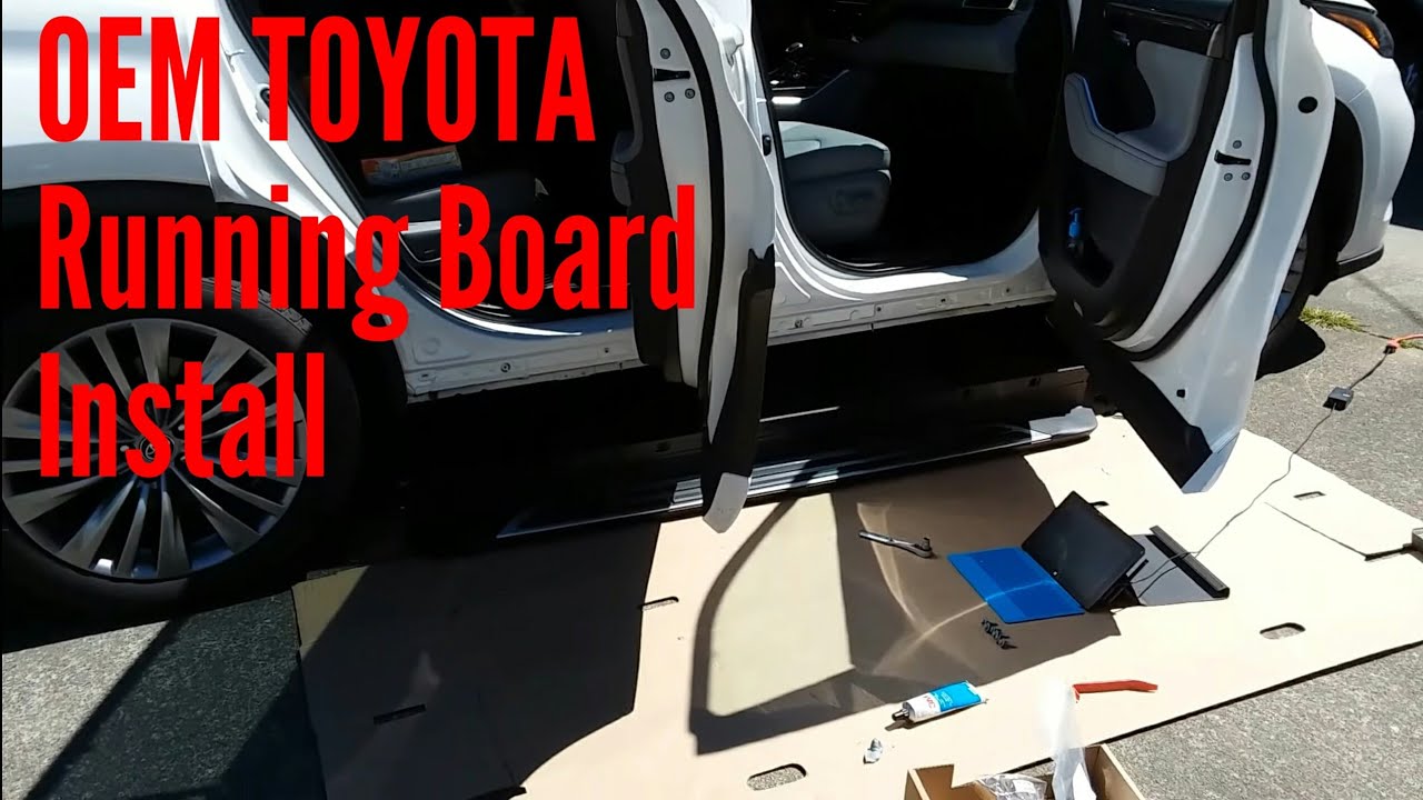 Установка оригинальных подножек на Toyota Highlander 2020-2026 годов выпуска (сделай сам)