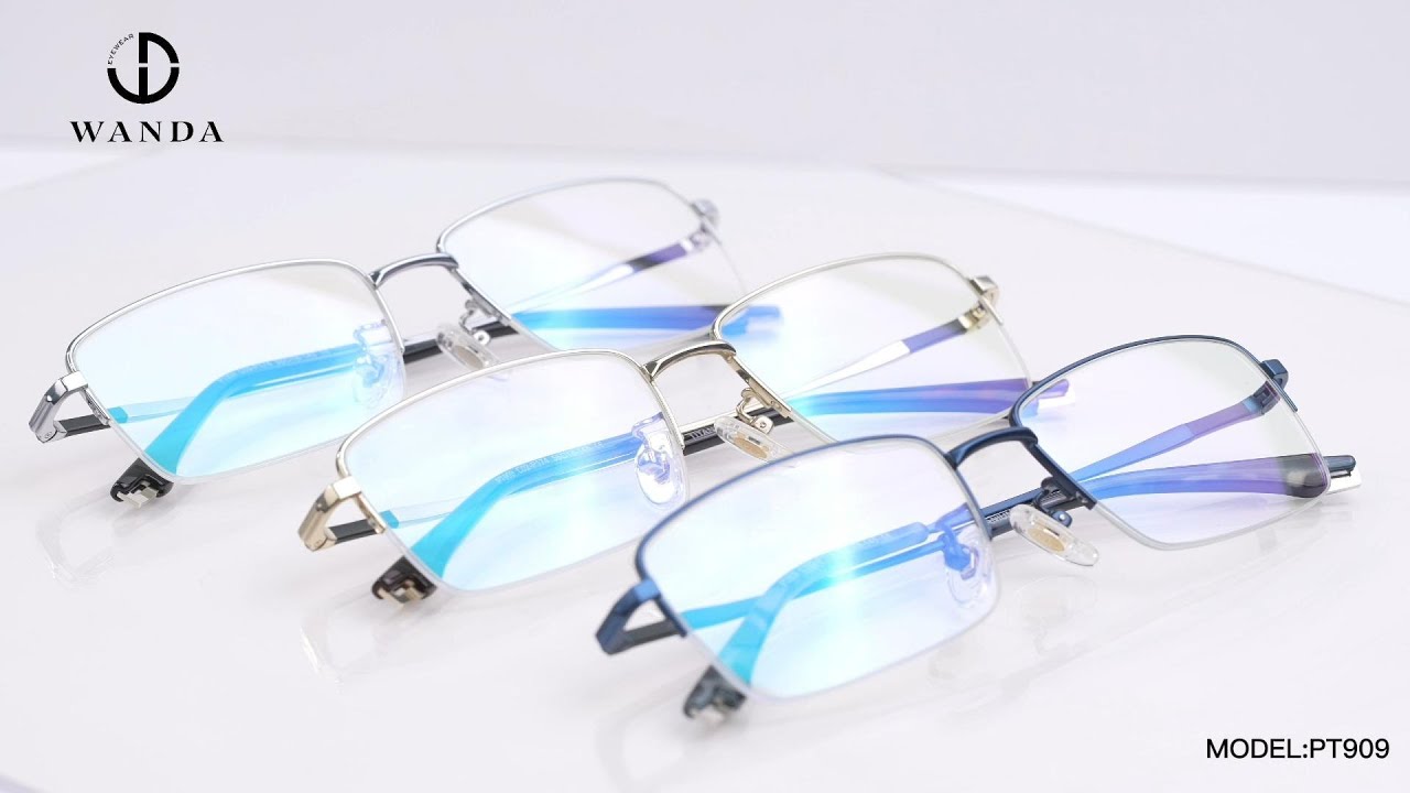 PT909 Half Rim Titanium Glasses Frames