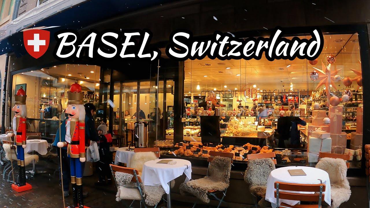 🇨🇭 Snow Walk in Basel Old Town [4k] Winter Walking Tour