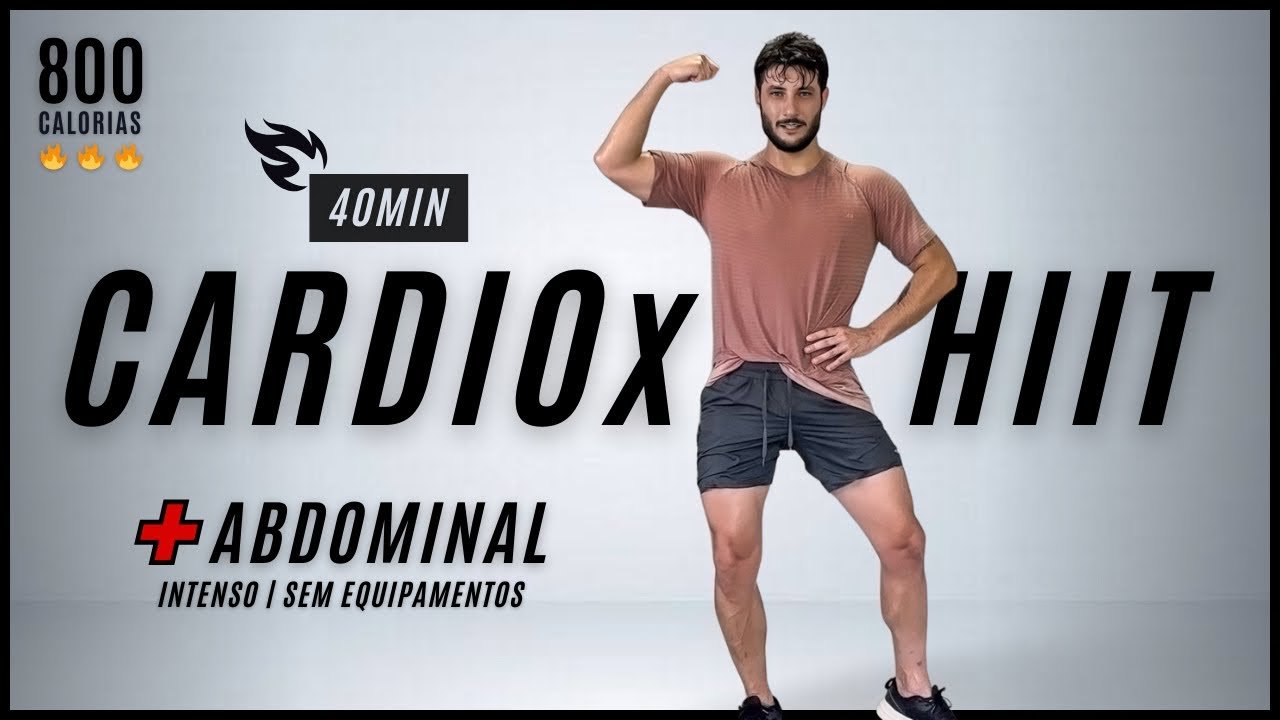 40 MIN DE EXERCÍCIO CARDIO HIIT - super dinâmico, sem equipamentos, INTENSO