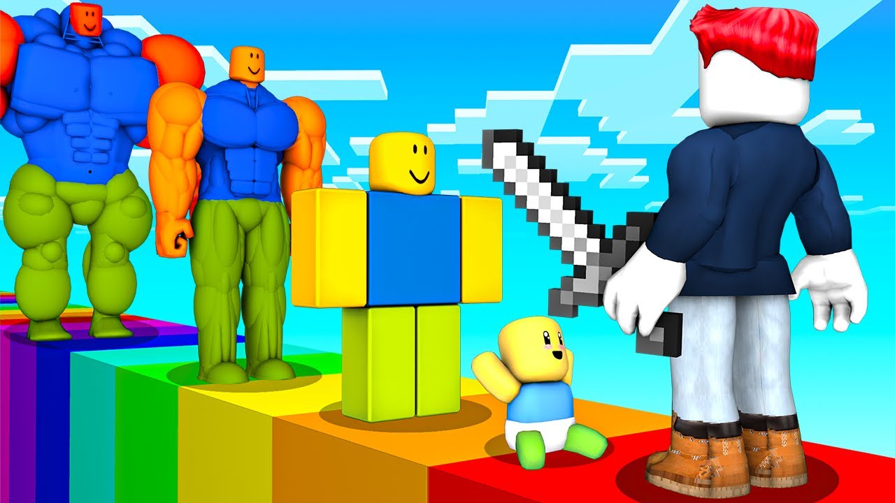 ICH K&Auml;MPFE gegen LEVEL 1, LEVEL 5 und LEVEL 99 NOOBS! - Roblox