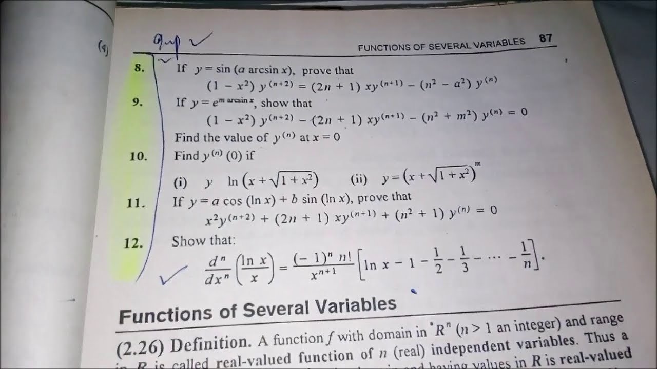 Nth Derivative/ Exercise 2.5/Part 12/Calculus With Analytic Geometry by SM YUSUF.