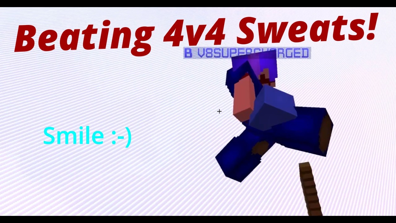 Beating Sweats in 4v4 Hypixel Bedwars! lol