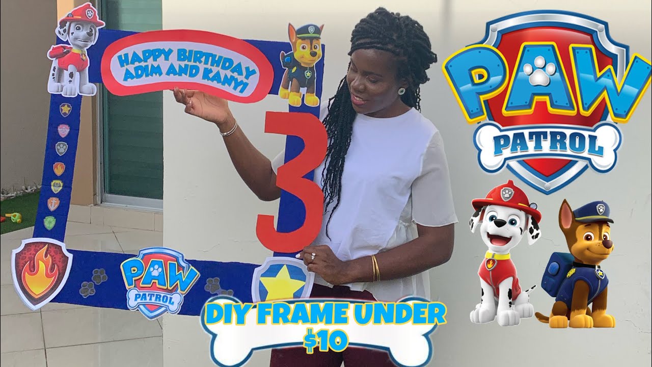 DIY PAW PATROL PHOTO BOOTH FRAME || UNDER $1O ONLY!!! ||GIVEAWAY IN THE COMMENT SECTION!!!