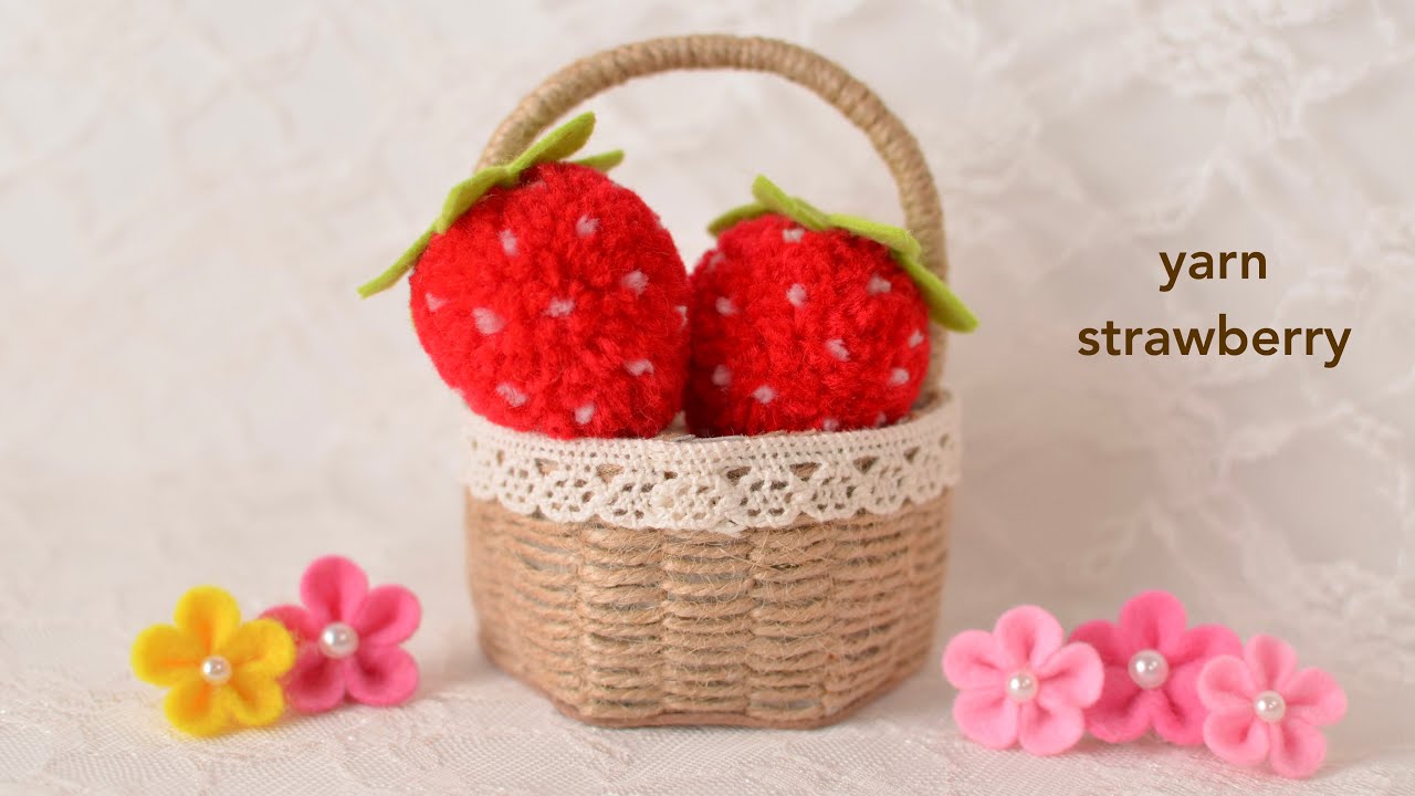ポンポンいちごの作り方②　pompom strawberry🍓