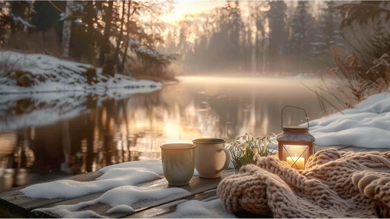 Warm Coffee by a Winter River ❄️☕ Peaceful Morning Relaxation