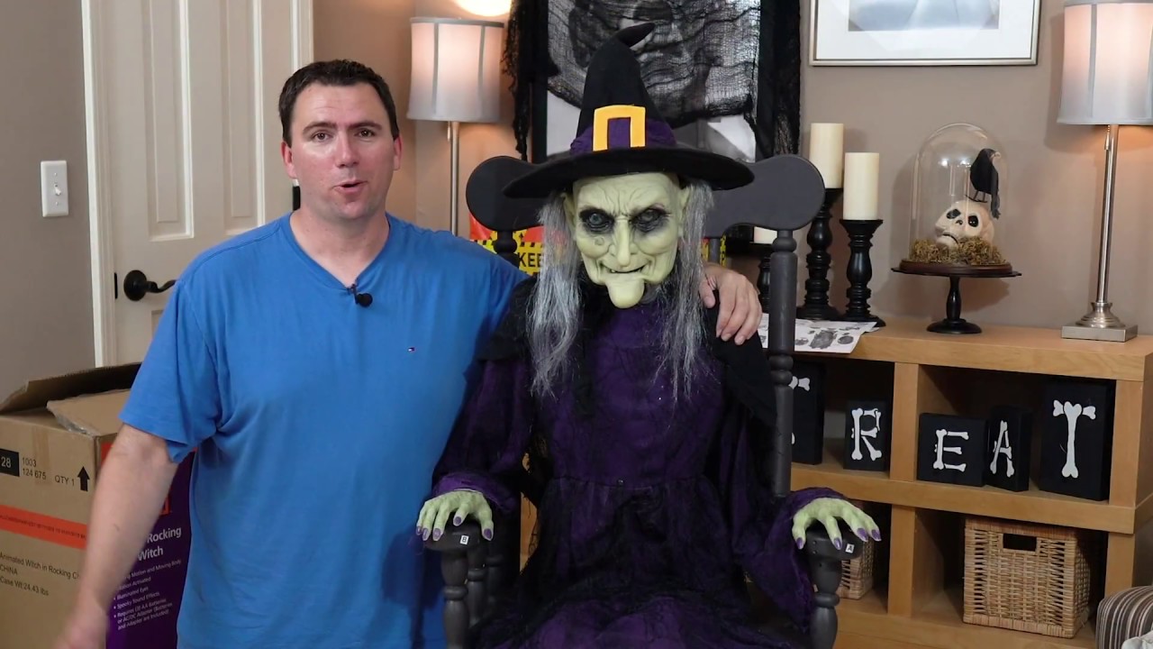 Rocking Chair Animated Witch - Home Depot Halloween Animatronic - Unboxing, Assembly & Demo