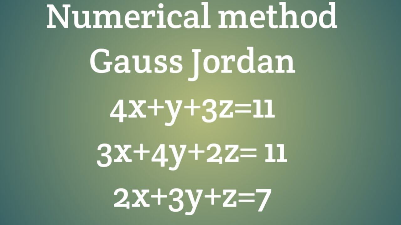 Gauss Jordon method in TAMIL ( part 1)