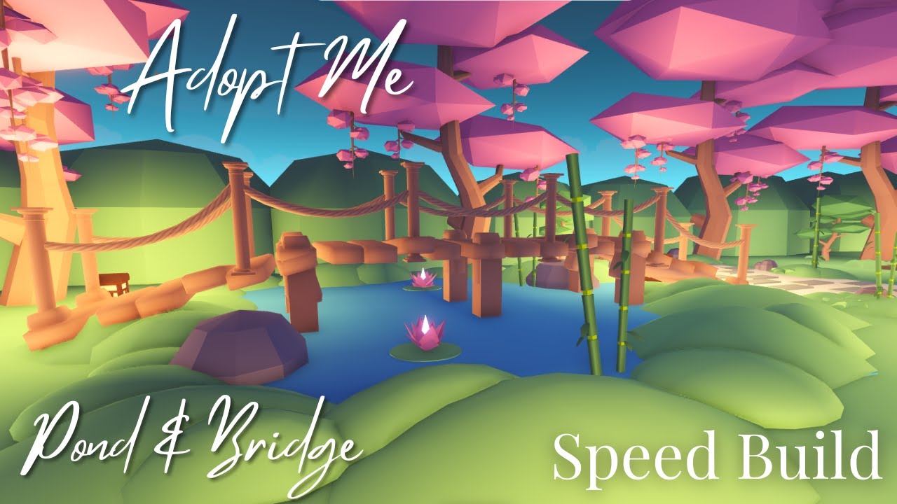 Aesthetic Pond & Bridge Speed Build🍓Roblox Adopt Me🍓Tutorial