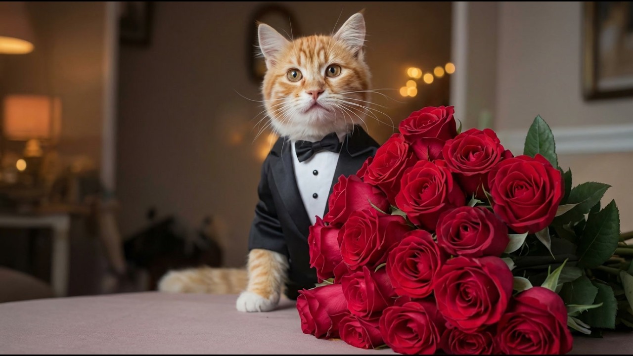 🐾 💖 Dad Cat&rsquo;s Valentine Surprise for Mom Cat! 🌹💘 😺✨