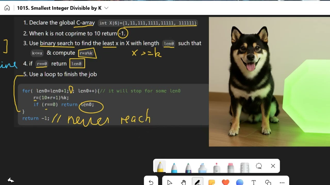 Py3 C++找出pattern迭代變化解出Leetcode 1015  Smallest Integer Divisible by K