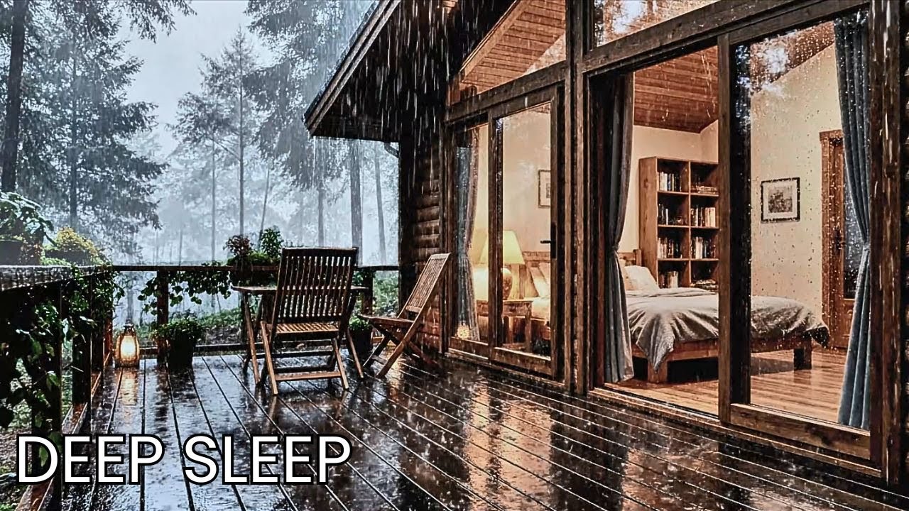 Peaceful Forest Cabin in the Rain 🌧️ Night Ambience to Help You Sleep