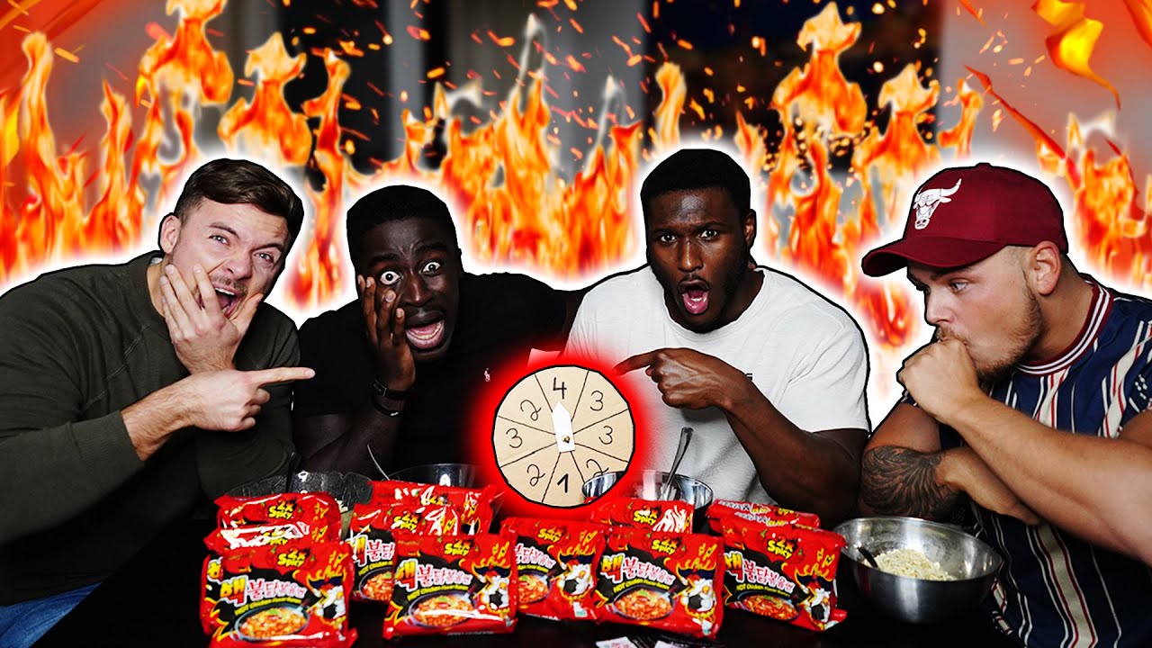 GLÜCKSRAD ENTSCHEIDET! Extrem scharfe Feuer Nudeln Challenge |  2x Spicy Hot Chicken Flavour Ramen