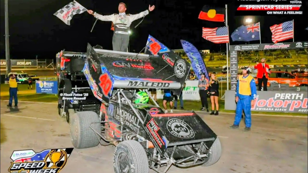 USA-WA Sprintcar Feature 2026-1-10 Perth Motorplex 1.U40 Cole Macedo 2.A1 J.McFadden 3.W25 T.Milling