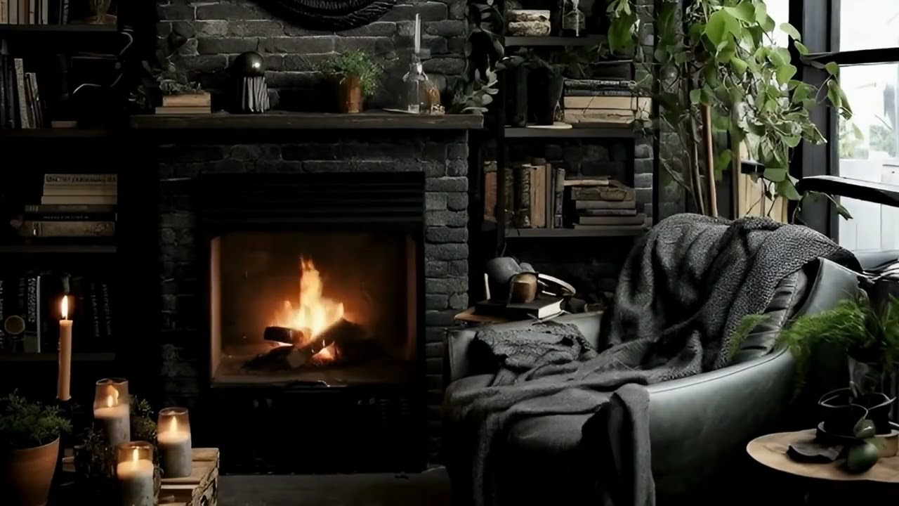Calm Glowing Fireplace 🔥10 hours 🔥 Gentle Sleep Deep Relaxation (Smooth Jazz)  Stress Relief