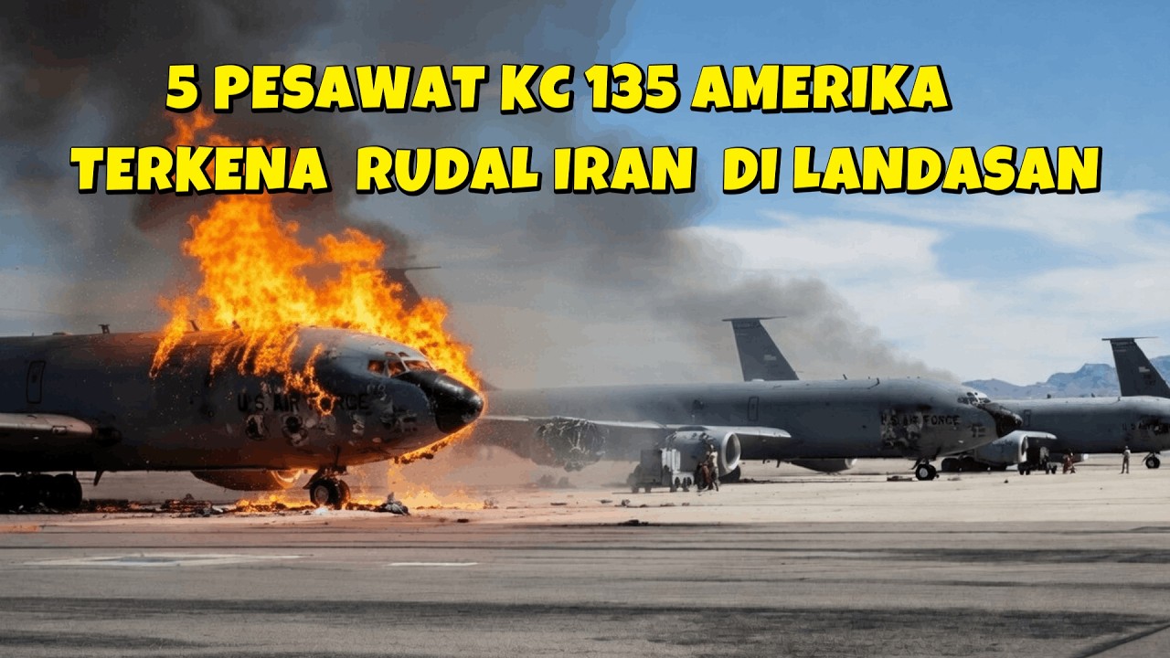 TERBARU RUDAL IRAN MERUSAK 5 PESAWAT AMERIKA KC 135 YANG DI PARKIR DI LANDASAN ARAB SAUDI