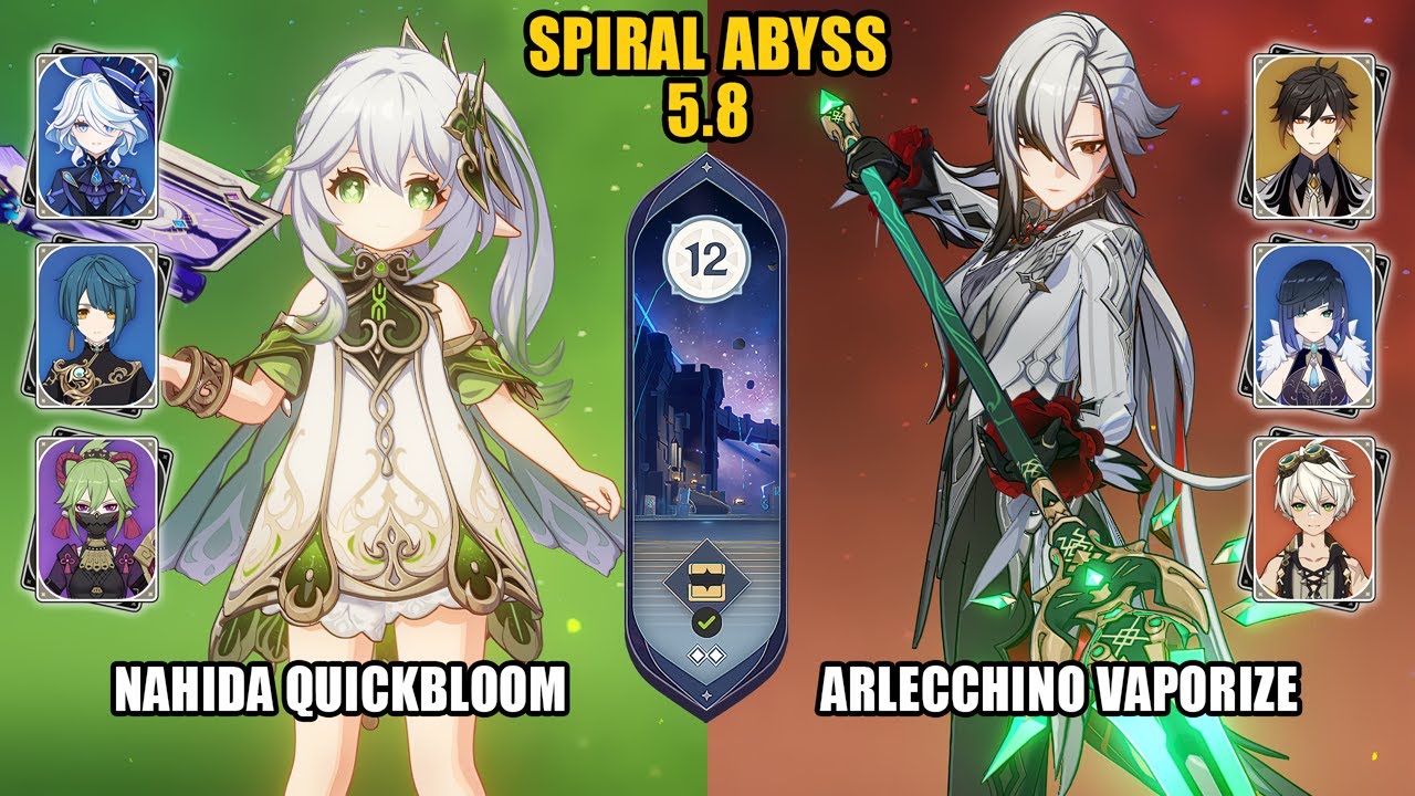 Nahida Quickbloom & Arlecchino Vaporize | NEW Spiral Abyss 5.8 | Genshin Impact