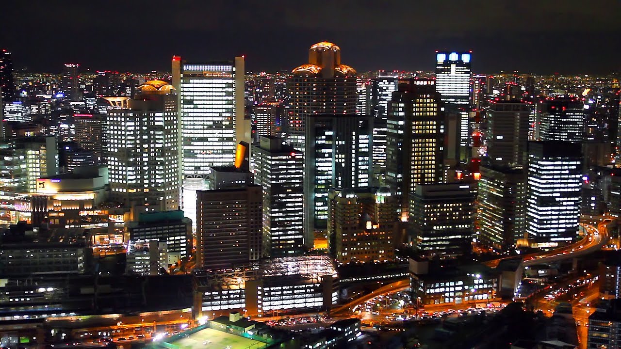 梅田スカイビルからの大阪夜景 Night View of Osaka from Umeda Sky Building Japan