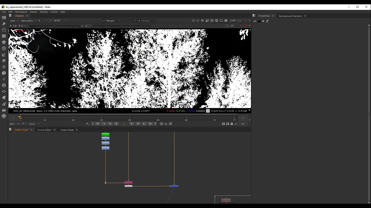 Sky replacement in Nuke - replacing a bright sky with a more interesting one