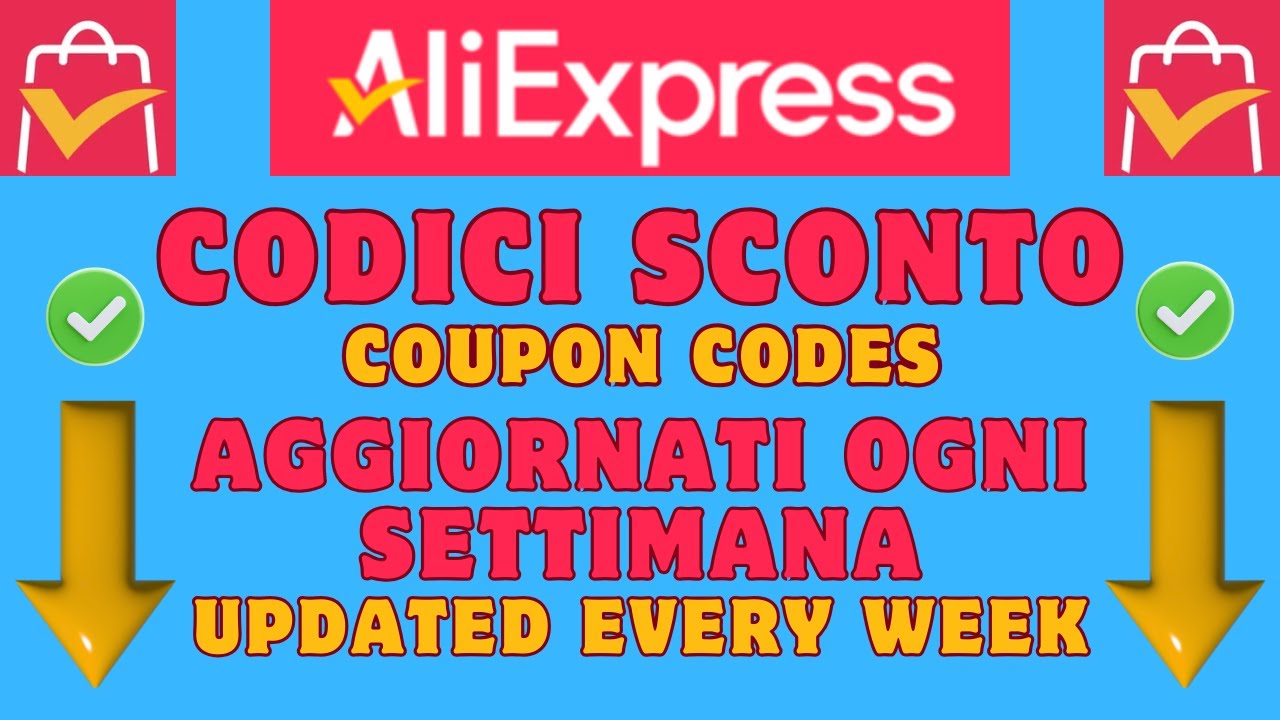🛑 CODICI SCONTO ALIEXPRESS 🛑 AGGIORNATI OGNI SETTIMANA 🛑ALIEXPRESS DISCOUNT CODES  UPDATE EVERY WEEK